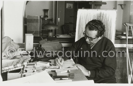 Hans Hartung in his house in Saint-Paul-de-Vence 1961 - Photo by Edward Quinn