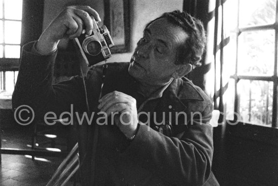 Hans Hartung with his Leica M3. Saint-Paul-de-Vence 1961. - Photo by Edward Quinn