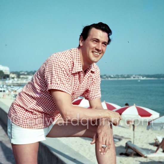 Rock Hudson on Croisette, Cannes 1954. - Photo by Edward Quinn
