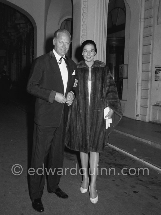 Curd Jürgens and wife Simone Bicheron. Bal de la Mer, Monte Carlo 1960. - Photo by Edward Quinn