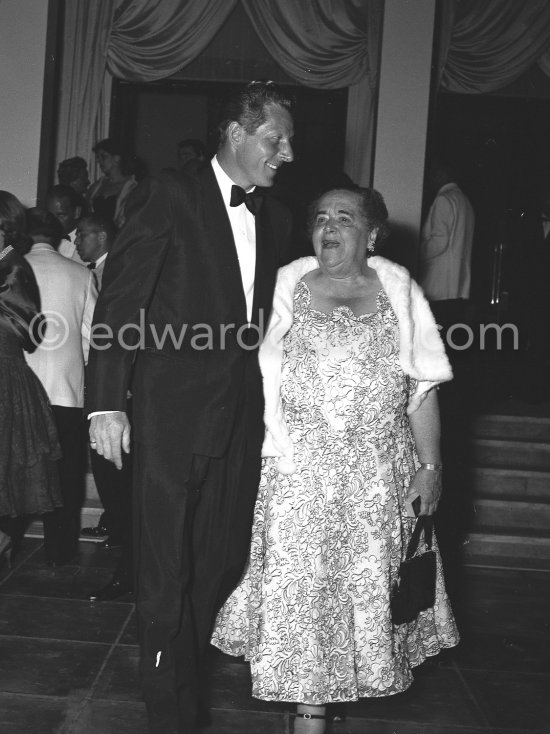 Danny Kaye and Elsa Maxwell at the Red Cross Gala. Monte Carlo 1955. - Photo by Edward Quinn
