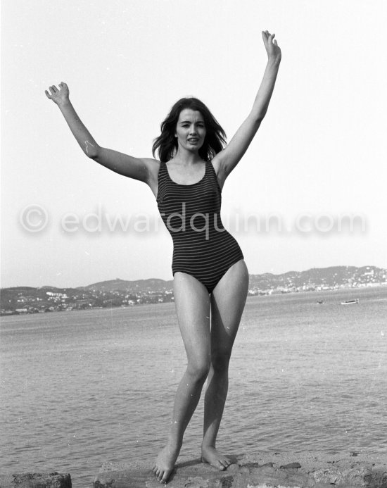 Christine Keeler. She was key figure in the John Profumo scandal. Cannes 1963. - Photo by Edward Quinn