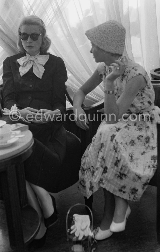 Grace Kelly and Françoise Arnoul. Cannes Film 1955. - Photo by Edward Quinn