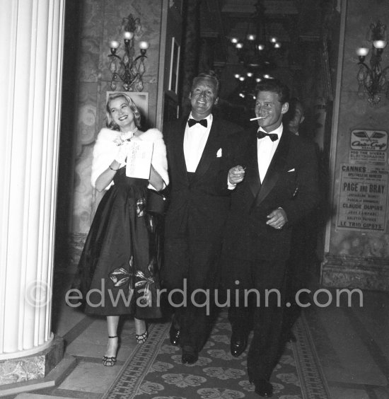 Grace Kelly, Van Johnson and Jean-Pierre Aumont. Gala evening, Cannes Film Festival 1955. - Photo by Edward Quinn