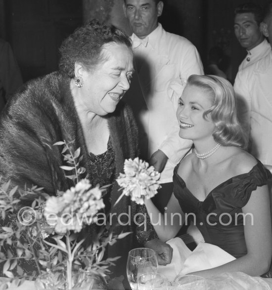 Grace Kelly and Elsa Maxwell. Gala diner at Cannes Film Festival 1955. - Photo by Edward Quinn