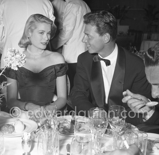 A love affair: Grace Kelly and Jean-Pierre Aumont. They had a short affair. Cannes Film Festival 1955. - Photo by Edward Quinn