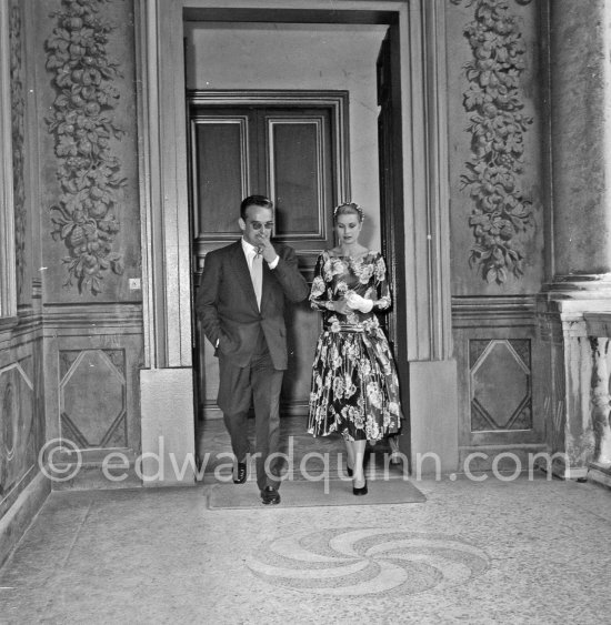 Grace Kelly’s first meeting with Prince Rainier, the man who would become her husband, 1955. To break the ice between two shy people it was decided they should go for a walk in the palace gardens. The couple were married in Monaco the following year. Monaco 1955. - Photo by Edward Quinn