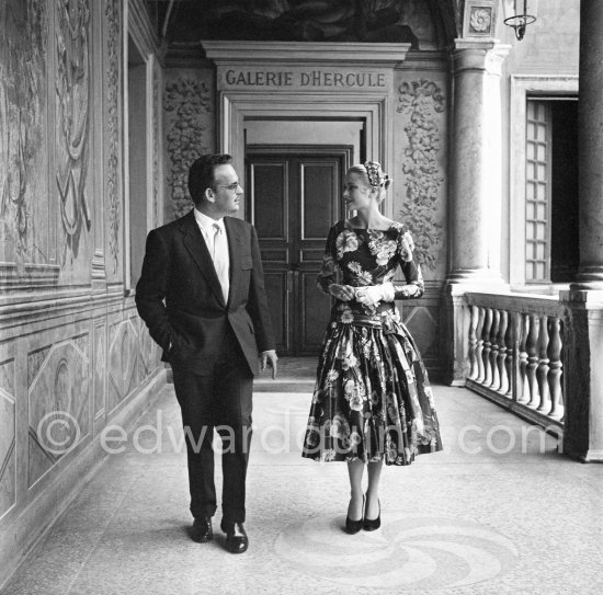 Grace Kelly’s first meeting with Prince Rainier, the man who would become her husband, 1955. To break the ice between two shy people it was decided they should go for a walk in the palace gardens. The couple were married in Monaco the following year. Monaco 1955. - Photo by Edward Quinn