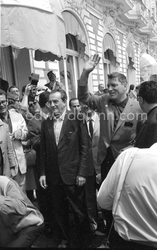 In 1963 Luchino Visconti (left) got the Palme d’or for his film "Il Gattopardo" ("The Leopard") at the Cannes Film Festival. Burt Lancaster (right). Cannes 1963. - Photo by Edward Quinn
