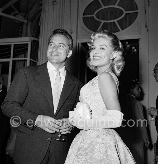Belinda Lee and Italian actor Rosanno Brazzi. Cannes Film Festival 1956. - Photo by Edward Quinn
