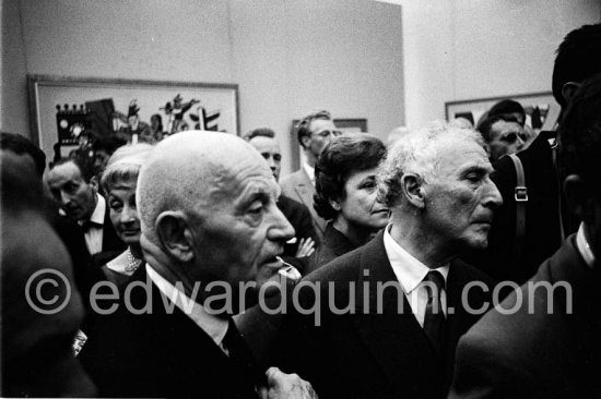 Daniel-Henry Kahnweiler and Marc Chagall. zInauguration of Musée Fernand Léger, Biot, May 13 1960. - Photo by Edward Quinn