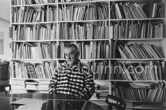 Richard Paul Lohse, one of the main representatives of the concrete and constructive art movements, 1975 at his studio in Zurich. - Photo by Edward Quinn