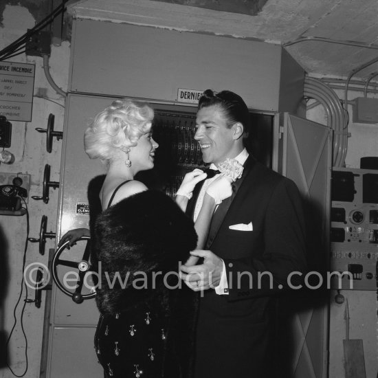 Jayne Mansfield at the Cannes Film Festival with her new husband, Mickey Hargitay, the ex-muscleman from Mae West’s nightclub. Cannes 1958. - Photo by Edward Quinn