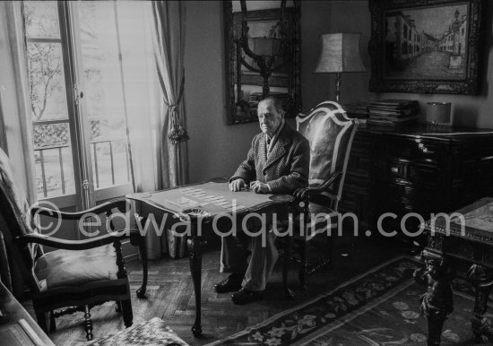 Somerset Maugham at his Villa Mauresque. Saint-Jean-Cap-Ferrat 1962. - Photo by Edward Quinn