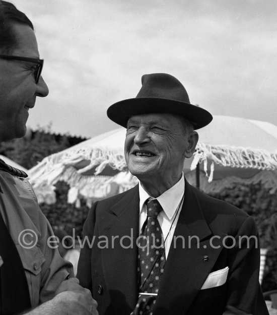 Somerset Maugham at the Nice Airport 1952. - Photo by Edward Quinn