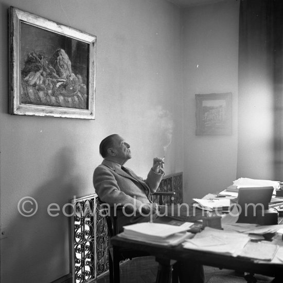 Somerset Maugham at his Villa Mauresque, Saint-Jean-Cap-Ferrat 1954. - Photo by Edward Quinn