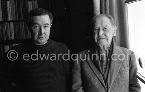 Somerset Maugham and his secretary and companion Alan Searle. Villa Mauresque. Saint-Jean-Cap-Ferrat 1960. - Photo by Edward Quinn