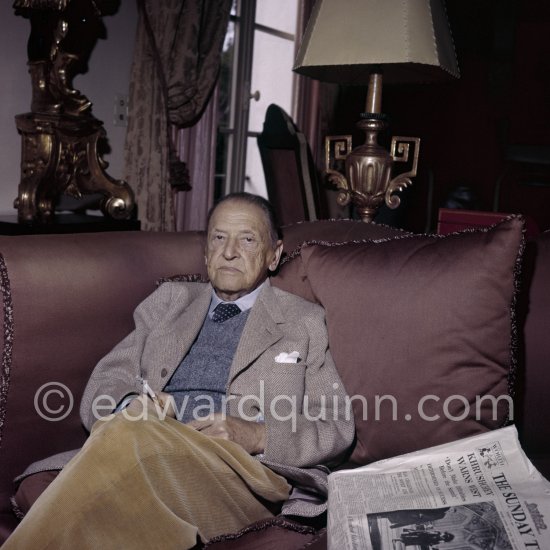 Somerset Maugham at his Villa Mauresque in Saint-Jean-Cap-Ferrat 1962. - Photo by Edward Quinn