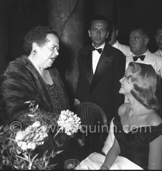 Grace Kelly and Elsa Maxwell. Gala diner at Cannes Film Festival 1955 - Photo by Edward Quinn