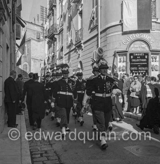 The guards of the Royal Palace in the old town of Monaco 1954. - Photo by Edward Quinn