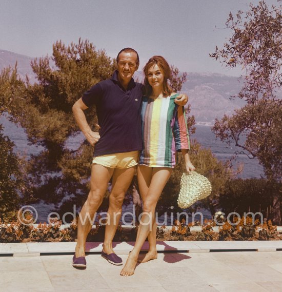 David Niven and his Swedish wife Hjordis Tersmedes. Saint-Jean-Cap-Ferrat 1961. - Photo by Edward Quinn