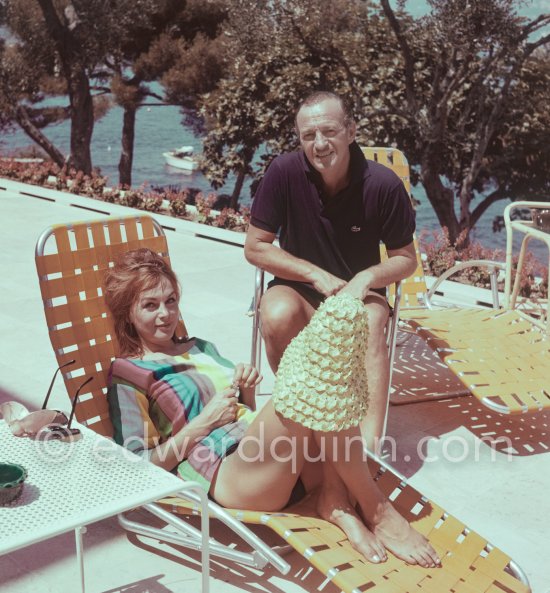 David Niven and his Swedish wife Hjordis Tersmedes. Saint-Jean-Cap-Ferrat 1961. - Photo by Edward Quinn