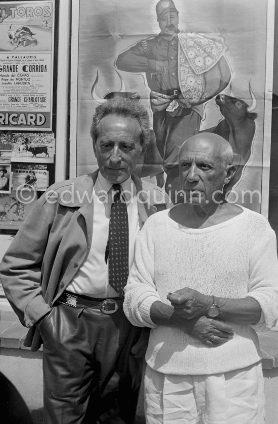 Jean Cocteau and Pablo Picasso. Vallauris 1955. - Photo by Edward Quinn