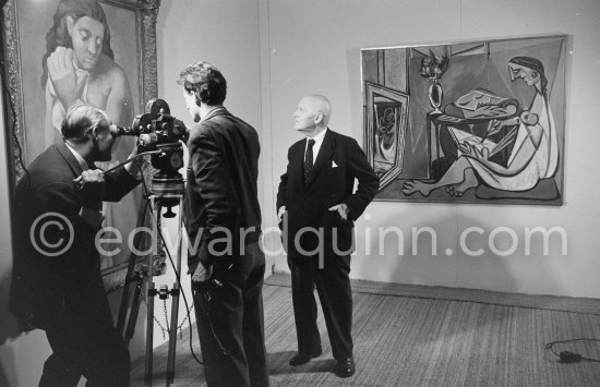 Daniel-Henry Kahnweiler. Opening of the exhibition at the Nérolium, Vallauris. Festivities put on in Pablo Picasso\'s honor for the 80th birthday. Vallauris 29.10.1961. - Photo by Edward Quinn