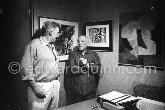 Edouard Pignon and Pablo Picasso. Galerie Cavalero, Cannes 1962. - Photo by Edward Quinn