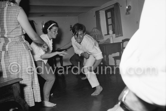 Catherine Hutin and Claude Picasso dancing the Twist in a restaurant at Mougins 1962. - Photo by Edward Quinn