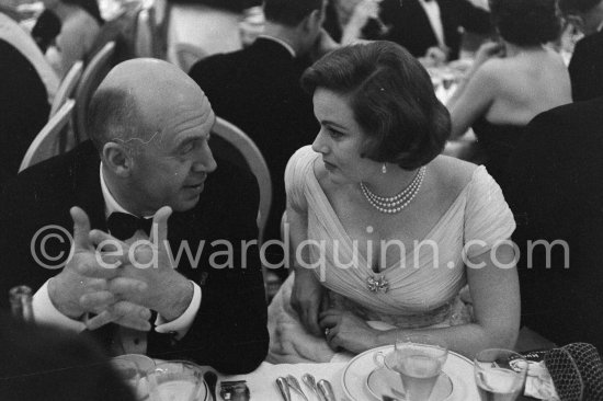 Otto Preminger and Eleanor Parker. Gala evening, Cannes Film Festival 1956. - Photo by Edward Quinn