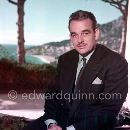 Prince Rainier in the gardens of the palace on the Rocher of Monaco-Ville 1954. - Photo by Edward Quinn