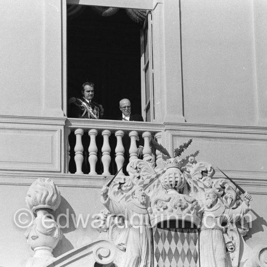 Prince Rainier and Prince Pierre. Fête Nationale. Monaco 1954 - Photo by Edward Quinn