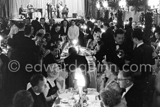 Prince Rainier (in the middle), "Bal de la Rose" at the International Sporting Club. Monaco 1960. - Photo by Edward Quinn