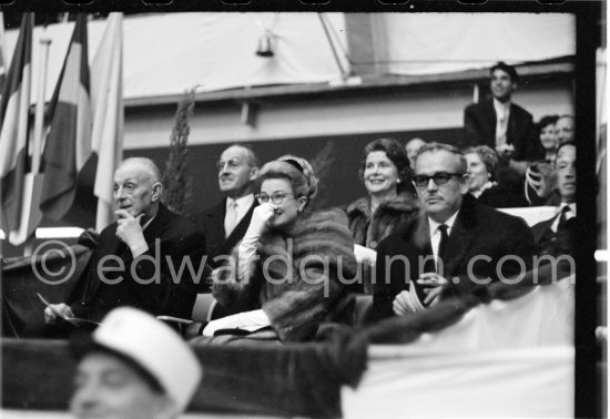 Prince Rainier and Princess Grace of Monaco, formerly actress Grace Kelly, are pictured at a horse jumping competition in Nice in 1962. (Grace Kelly) - Photo by Edward Quinn