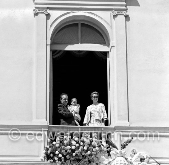 Baptism of Prince Albert. Prince Rainier with Caroline. Monaco 1958 - Photo by Edward Quinn