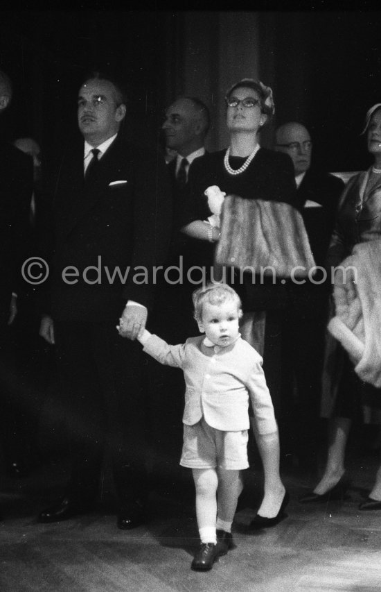 Prince Albert, Prince Rainier, Princess Grace, 50th anniversary of the Monaco Oceanographic Museum, Monaco Ville 1960. - Photo by Edward Quinn