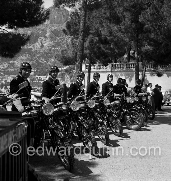 Monaco Police on BSA. Monaco 1951 - Photo by Edward Quinn