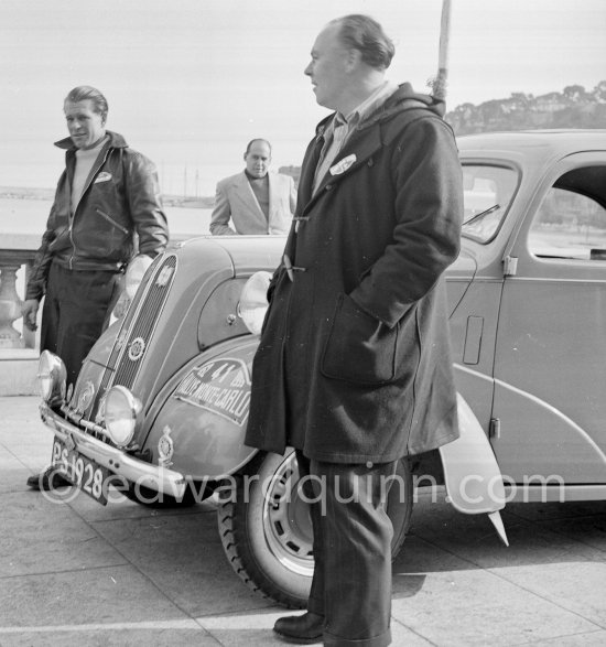 N° 41 Murray / Collins on Forrd Anglia. Rallye Monte Carlo 1952. - Photo by Edward Quinn