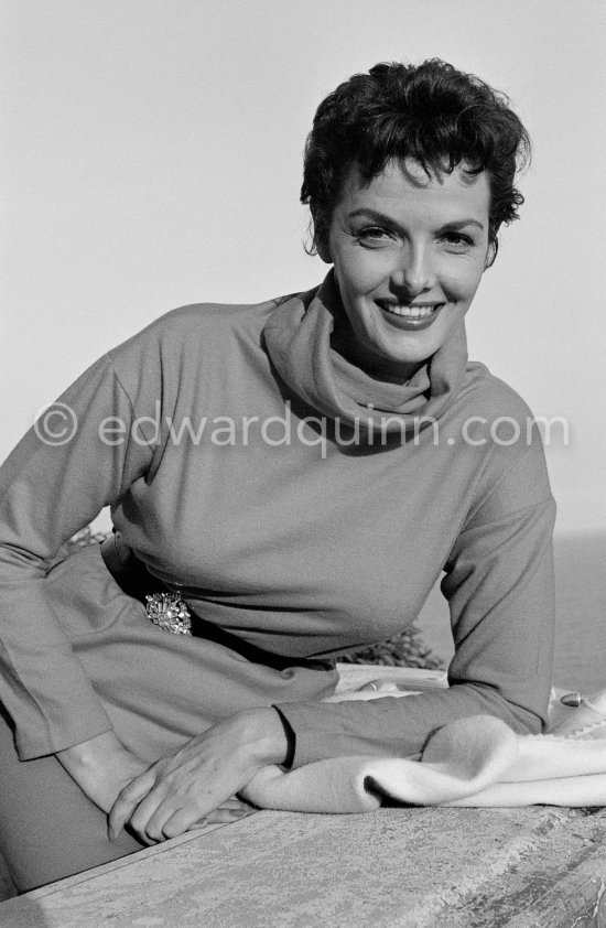 Jane Russell pictured during the filming of "Gentlemen Marry Brunettes" in Monte Carlo in 1954. - Photo by Edward Quinn