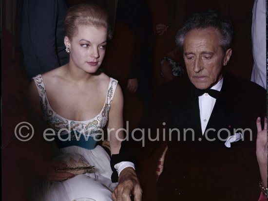 Romy Schneider and Jean Cocteau. Gala evening, Cannes Film Festival 1959. - Photo by Edward Quinn