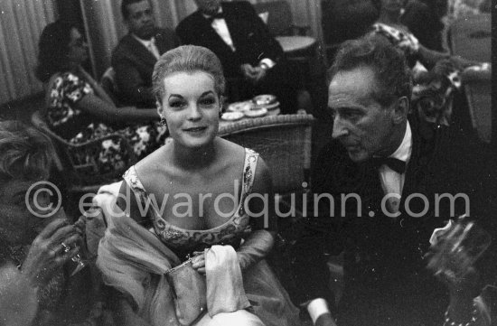 Romy Schneider and Jean Cocteau. Gala evening, Cannes Film Festival 1959. - Photo by Edward Quinn