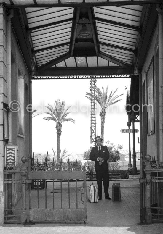 Ol’ Blue Eyes Frank Sinatra at the height of his fame; he’d won an Oscar for "From Here to Eternity" and was receiving rave reviews for his album "Come Fly with Me". Monte Carlo Station 1958. - Photo by Edward Quinn