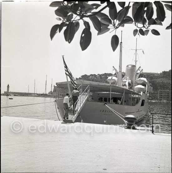 Onassis\' yacht Christina. Monaco harbor 1955. - Photo by Edward Quinn
