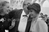 Marcel Achard and Russian actress Tatania Samoilova (right). Cannes Film Festival 1958. - Photo by Edward Quinn
