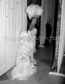 Josephine Baker behind the scenes at a summer gala at Sporting d'Eté, Monte Carlo 1961. - Photo by Edward Quinn