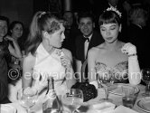 Brigitte Bardot and Leslie Caron, French actress and dancer. She was one of the most famous musical stars in the 1950s. Cannes Film Festival 1953. - Photo by Edward Quinn
