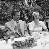 Olivia de Havilland and Lex Barker. Cannes Film Festival 1953. - Photo by Edward Quinn