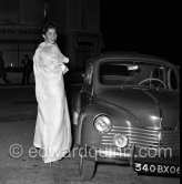 Lise Bourdin, Cannes 1954. Car: Renault 4CV - Photo by Edward Quinn