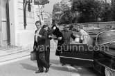 Richard Burton and his wife, the former Sybil Williams, arriving at Hotel Negresco at the time of filming "Bitter Victory". Nice 1957. Car: 1955 Cadillac Coupé de Ville - Photo by Edward Quinn